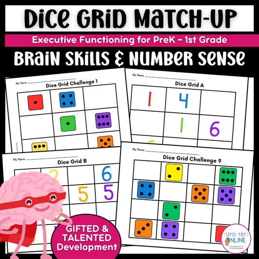 FREE Dice Grid Match-Up Activity | Brain Development + Executive Functioning Skills (PreK–1st)