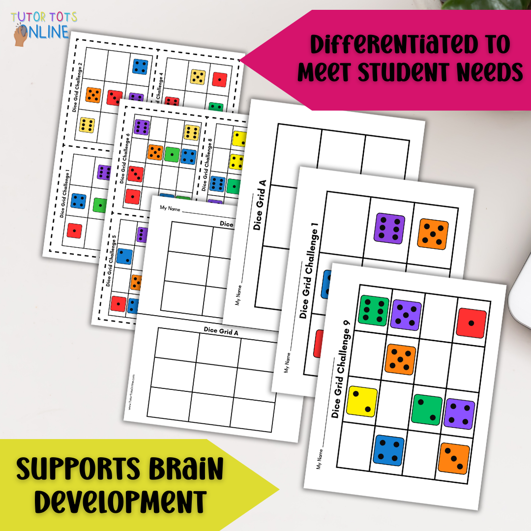 FREE Dice Grid Match-Up Activity | Brain Development + Executive Functioning Skills (PreK–1st)
